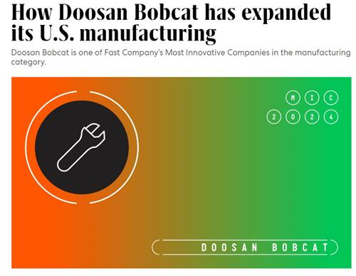 두산밥캣, 미국 패스트컴퍼니 선정 '가장 혁신적인 기업' [패스트컴퍼니 캡처. 재판매 및 DB 금지]