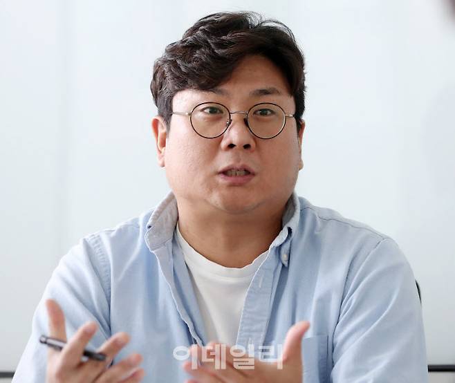 김성호 케이뱅크 금융사기대응팀 매니저가 서울 중구 케이뱅크 본사에서 인터뷰를 진행하고 있다.(사진=김태형 기자)