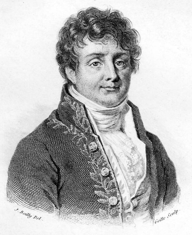 '조제프 푸리에' 초상화(출처: 아메데 펠릭스 바르텔레미 제이유, 판화(1823), Wikimedia Commons, Public Domain)