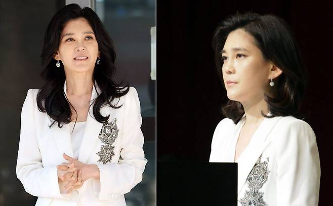 이부진 호텔신라 사장이 21일 서울 중구 장충사옥에서 열린 주주총회에 참석하고 있다. 오른쪽은 2020년 제 47기 정기 주주총회에서 이부진 사장의 모습./ 뉴스1