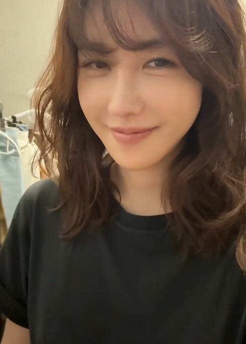 이지아 SNS / 중단발 레이어드컷 c컬펌