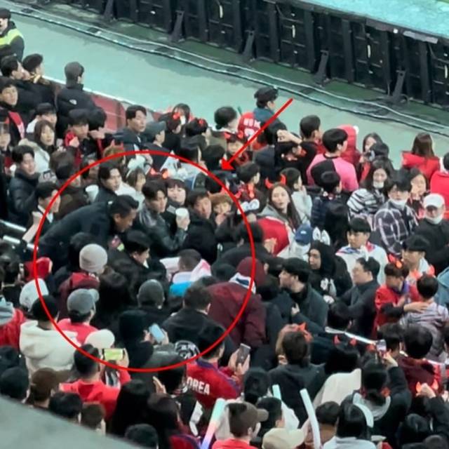 경호업체가 팬들의 깃발을 무력으로 빼앗아 가고 있다./'사이삼일 4231' 인스타그램