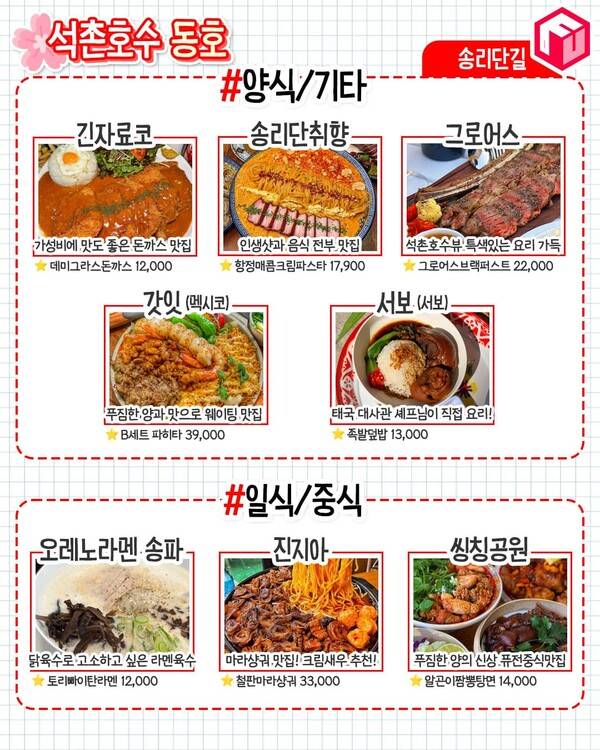 석촌호수 맛집 카페 추천 총정리 / ⓒ여행톡톡