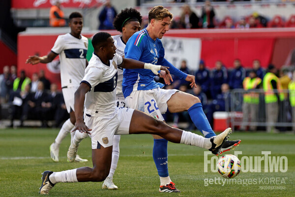 사진=게티이미지. 이탈리아는 25일 오전 5시(한국시간) 미국 뉴저지에 위치한 레드불 아레나에서 열린 2024년 3월 A매치 친선경기에서 에콰도르에 2-0으로 승리했다. 