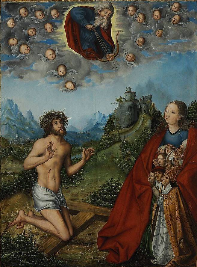대(大) 루카스 크라나흐, 흑사병, 1516~18년, 나무판에 유채와 템페라, 75×56㎝, 부다페스트 미술관 소장.