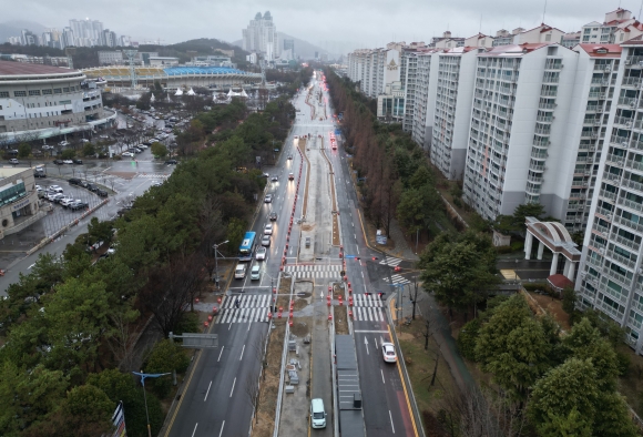 경남 창원시 원이대로 S-BRT 공사현장. 연합뉴스