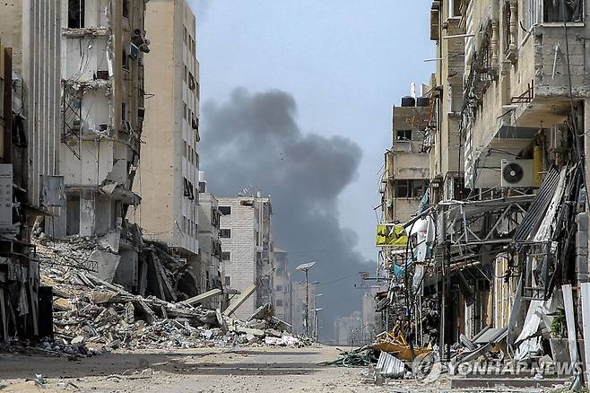 폐허가 된 가자지구 북부 가자시티 일대 [AFP 연합뉴스자료사진. 재판매 및 DB 금지]