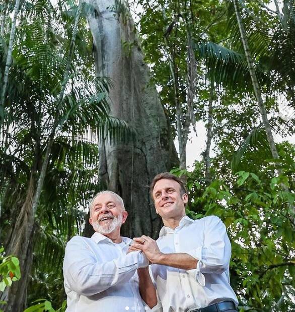 룰라 대통령과 마크롱 대통령(사진 왼쪽). 룰라 대통령 인스타그램 화면 갈무리