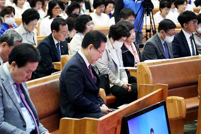 목포기독교교회연합회 부활절 연합예배 사진. 전라남도 제공