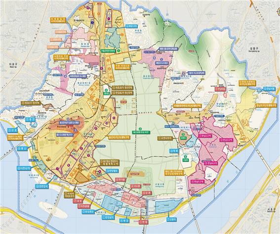 용산구 개발사업 현황도./자료=용산구청