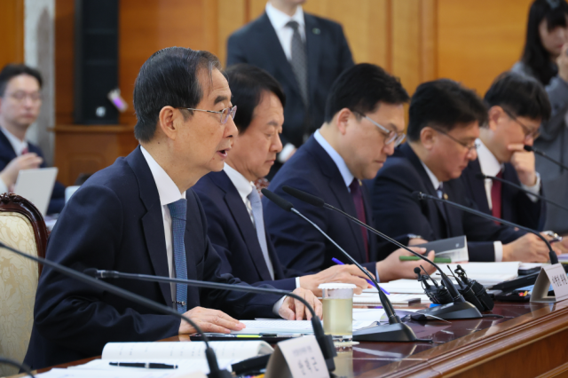 한덕수 국무총리가 지난달 27일 세종대로 정부서울청사에서 열린 국가첨단전략산업위원회에 참석해 발언을 하고 있다. /사진=국무조정실·국무총리비서실 제공.