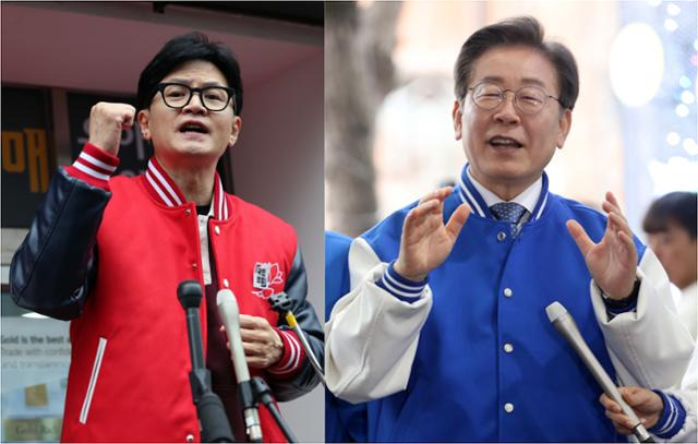 한동훈(왼쪽) 국민의힘 비상대책위원장과 이재명 더불어민주당 대표. 연합뉴스 뉴스1