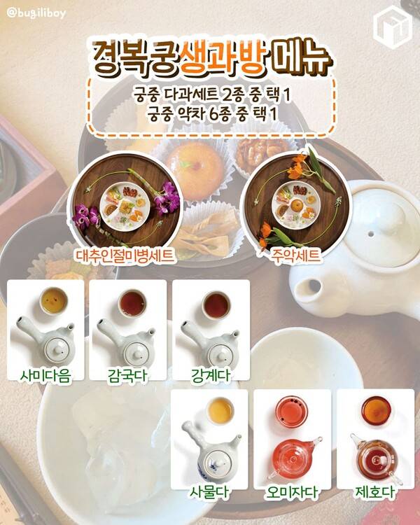2024 경복궁 생과방 메뉴 / ⓒ여행톡톡