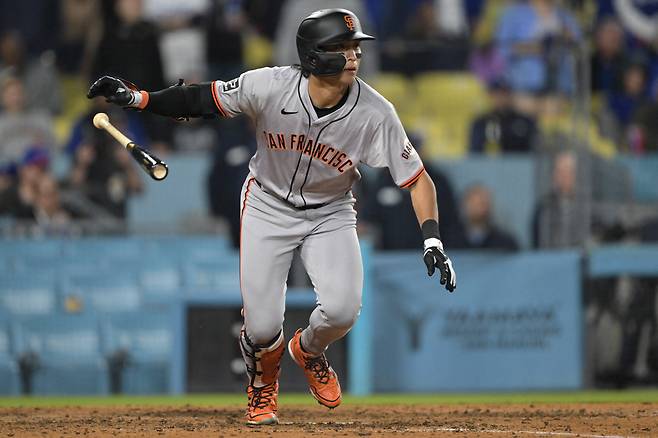 샌프란시스코 자이언츠 이정후가 4일(한국시각) LA 다저스전에서 4타수 무안타로 침묵했다. USATODAY연합뉴스