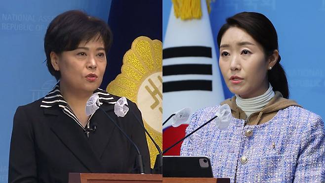 국민의힘 윤희숙(왼쪽) 후보와 더불어민주당 강선우(오른쪽) 대변인 [자료사진]