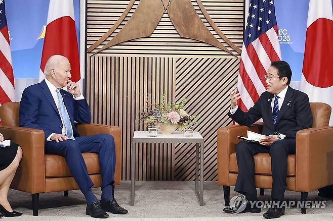 2023년 11월 샌프란시스코서 열린 미일 정상회담 [교도 연합뉴스 자료사진. 재판매 및 DB 금지]
