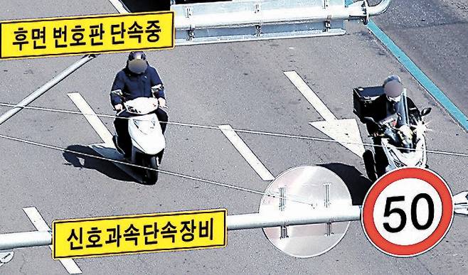 경찰이 새로 도입해 운영하고 있는 후면번호판 단속장비. 뉴스1