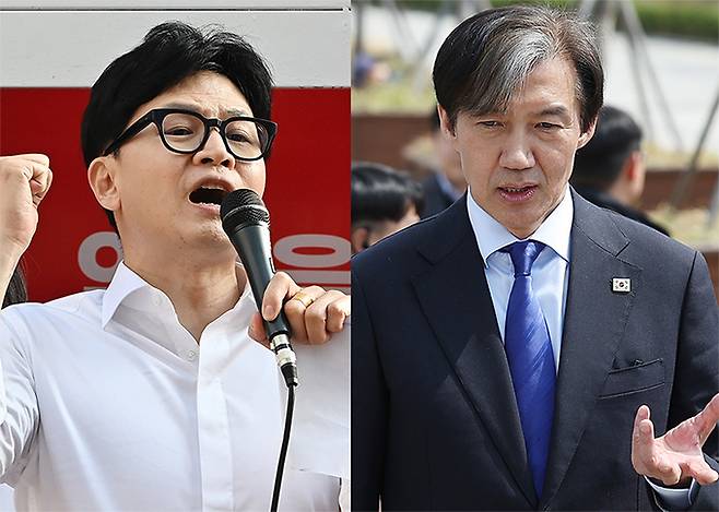(왼쪽부터)한동훈 국민의힘 비상대책위원장(수원=뉴시스) 조국 조국혁신당 대표(뉴스1)