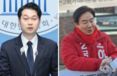 김동아 더불어민주당 후보(왼쪽)와 이용호 국민의힘 후보. [페이스북]