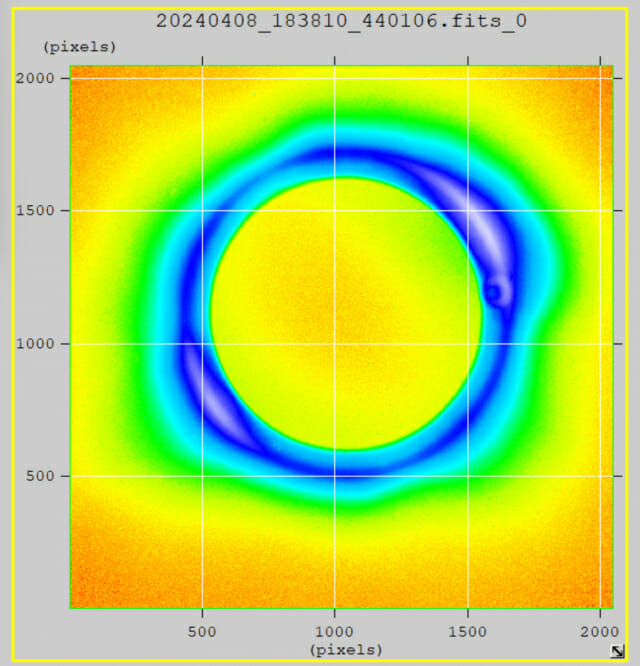 한국천문연구원과 NASA 공동 연구팀이 관측한 '4234 옴스트롱'(파장대 단위, 나노미터급) 데이터 사진.