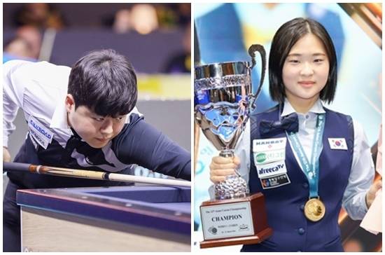 조명우와 김하은이 세계남녀 3쿠션 랭킹에서 동반 1위를 차지했다. 한국 당구 사상 최초의 일이다. (사진=파이브앤식스, 대한당구연맹)