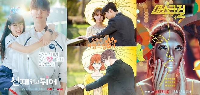(왼쪽)tvN ‘선재 업고 튀어’. MBC ‘오늘도 사랑스럽개’. Netflix ‘마스크걸’