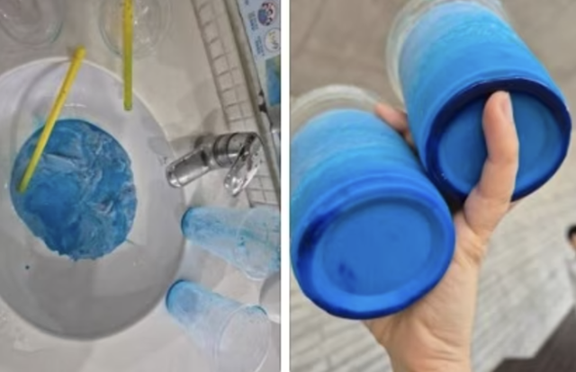 유명 커피 전문점에서 한 아이가 파란색 음료를 마시고 파란색 대변을 보는 일이 발생했다. 온라인 커뮤니티 캡처