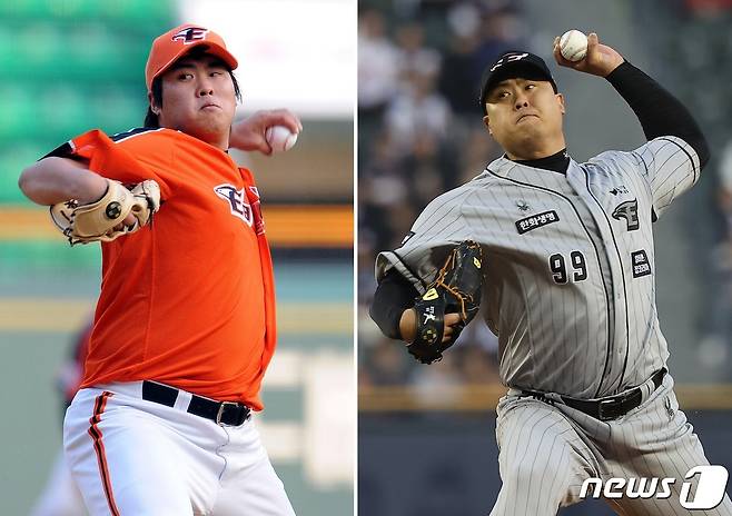 메이저리그 진출 전의 류현진(왼쪽)과 올 시즌의 류현진. /뉴스1 DB ⓒ News1