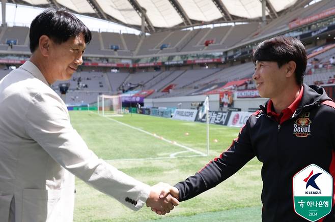 박태하 포항 감독과 김기동 서울 감독. 사진=프로축구연맹