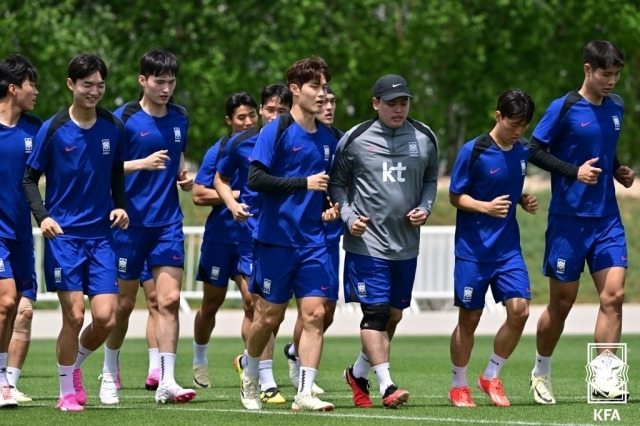 대한민국 올림픽대표팀이 도하에서 적응 훈련을 소화하고 있다/대한축구협회 