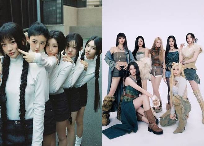 [서울=뉴시스] 아일릿(왼쪽), 베이비몬스터. (사진=빌리프랩, YG엔터테인먼트 제공) 2024.04.14. photo@newsis.com *재판매 및 DB 금지