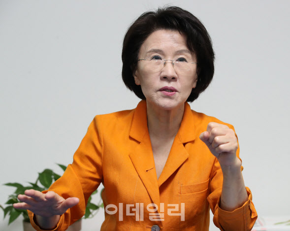 진수희 전 보건복지부 장관이 14일 서울시 성수동 모처에서 이데일리와 인터뷰를 하고 있다. (사진=방인권 기자)