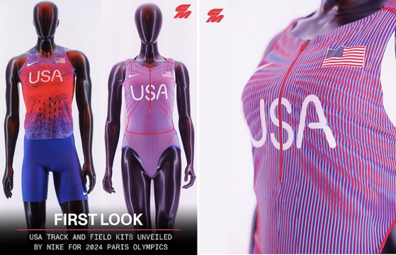 나이키가 공개한 파리 올림픽에 출전하는 미국 육상 대표팀의 경기복. 〈사진=CITIUS 캡처〉