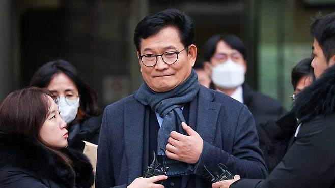 작년 12월 영장심사 마친 송영길 전 대표 [자료사진]
