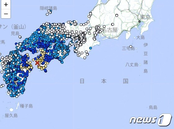 일본 오이타현 오이타시 동쪽 74㎞ 해역에서 규모 6.4의 지진이 발생했다. /사진=뉴스1