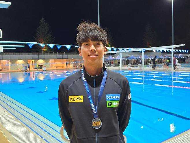 호주 대회 배영 200ｍ서 우승을 차지한 이주호 선수. [연합]