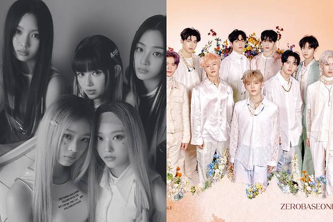 그룹 뉴진스, 제로베이스원/사진제공=하이블레이블즈, WAKEONE, Sony Music Labels Inc