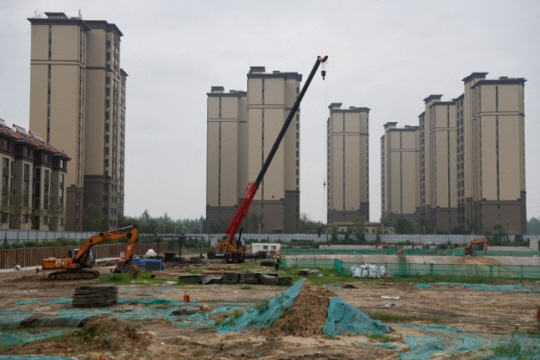 지난 8월 18일 중국 톈진에서 중국 부동산 개발업체 컨트리가든의 건설 현장. 로이터 연합뉴스