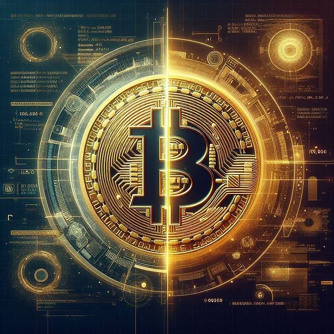 마이크로소프트 코파일럿(Copilot)으로 생성한 비트코인 그림./뉴스1