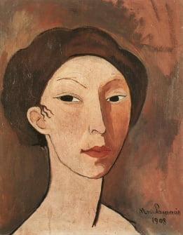 자화상(1908). 피카소 등 입체파에 영향을 받은 점이 눈에 띈다.
