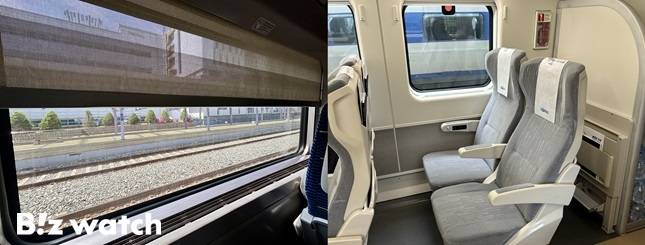 KTX-산천(왼쪽)과 KTX-청룡(오른쪽)의 창문 모습. 산천은 앞좌석과 창문을 공유해야 하지만, 청룡은 좌석마다 개별 창문이 있어 각자 원하는 전망을 즐길 수 있다. /사진=김진수 기자