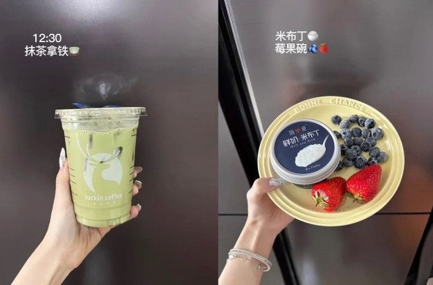 중국 누리꾼들이 게재한 '하루 다이어트 식단'. [이미지출처=웨이보 등 캡처]