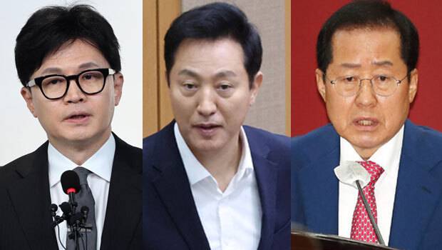 (왼쪽부터) 한동훈, 오세훈, 홍준표