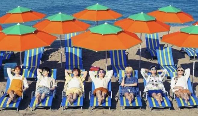 A photo of BTS album jacket taken at Mengbang Beach in Samcheok, Gangwon Province