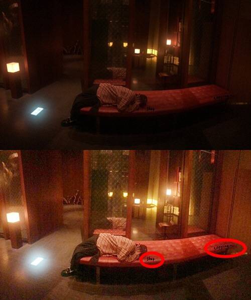 혜인이 아일릿 데뷔날 팬 커뮤니티에 올린 사진 원본(위). 사진의 밝기를 높이면 혜인이 남긴 글귀가 또렷하게 보인다.