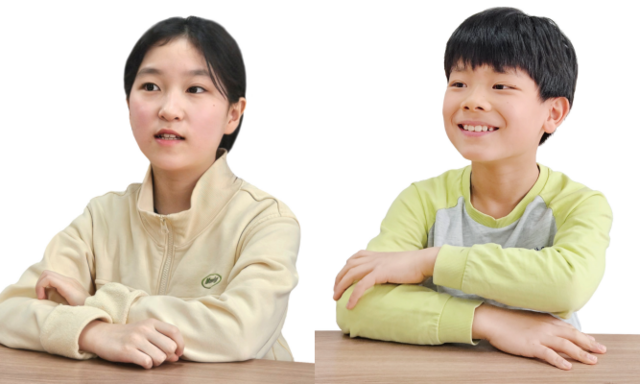 성남 오리초등학교 홍가은(왼쪽). 신채혁 학생