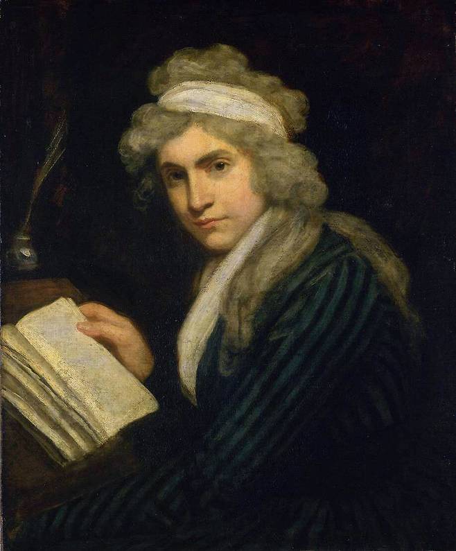 1790~1791년께 메리 울스턴크래프트의 모습을 그린 존 오피의 초상화. 위키미디어 코먼스