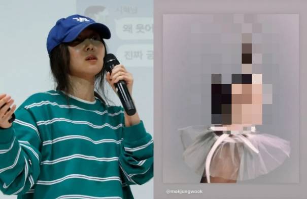 민희진 대표의 기자회견 중 아일릿의 디렉터가 인스타그램에 올린 사진이 화제다. 사진은 기자회견 중인 민희진 어도어 대표, 허세련 디렉터가 인스타그램에 올린 사진(왼쪽부터). /사진= 뉴스1, 허세련 디렉터 인스타그램 캡처