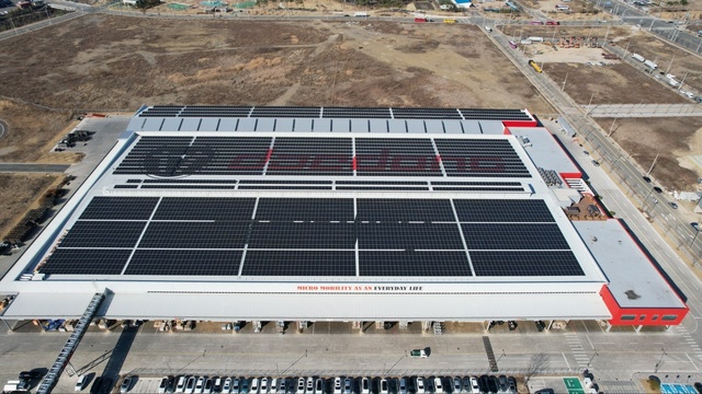 대구 달성군 구지면에 있는 대동모빌리티 S-팩토리에 지붕 태양광 발전소가 설치돼 있다. 대동