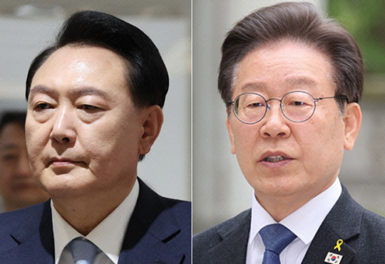 윤석열(왼쪽) 대통령과 이재명 더불어민주당 대표. 문화일보 자료사진